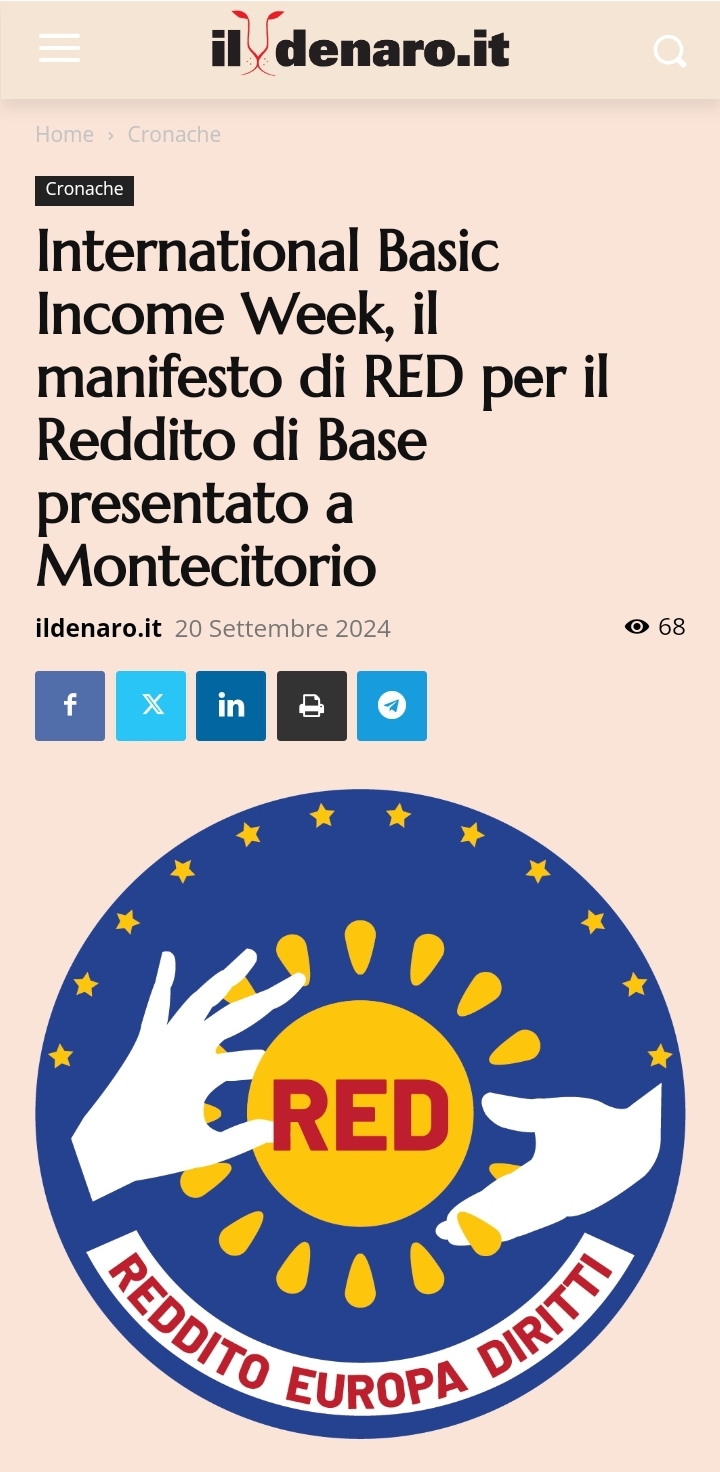 International Basic Income Week, il manifesto di RED per il Reddito di Base presentato a Montecitorio